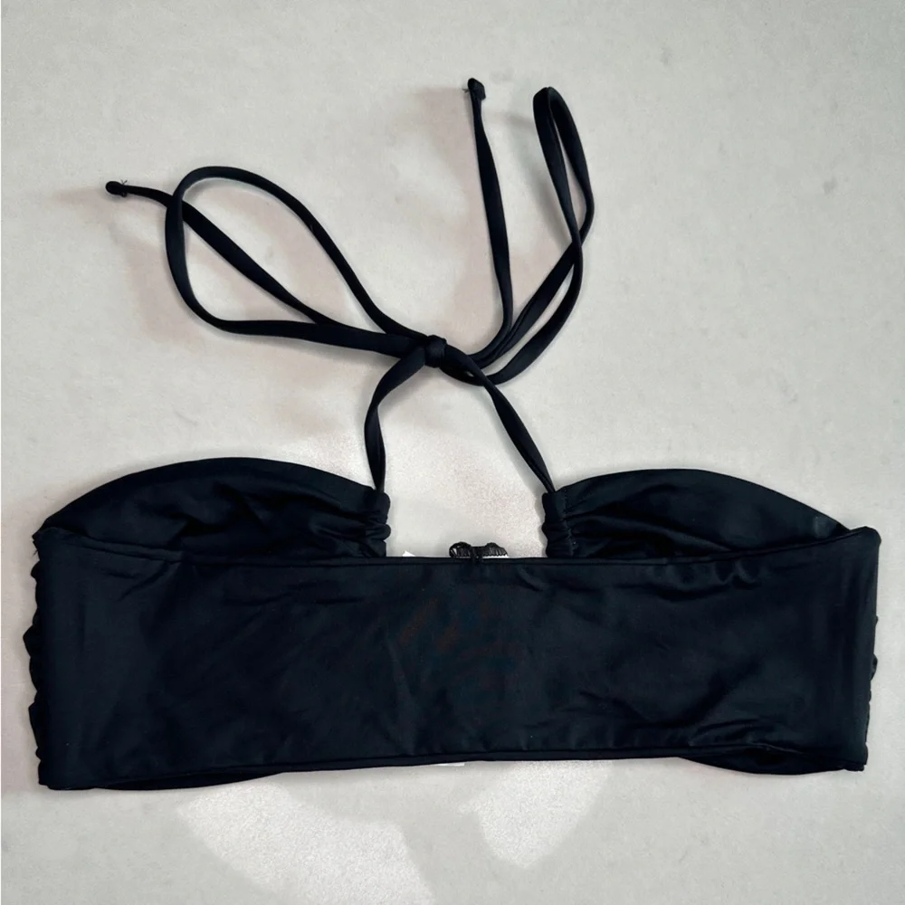 L*Space Dawn Amal Black Bikini Set | Strapless Bandeau + Side-Tie Bottom | NWT M - Picture 13 of 15